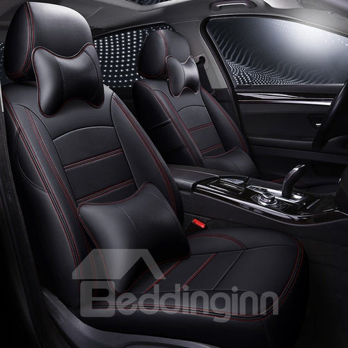 Simple Style Solid Color Design PU Leather Material 360¡ã Full Encirclement Compatible Airbag ONE CAR ONE VERSION Custom Fit Seat Covers