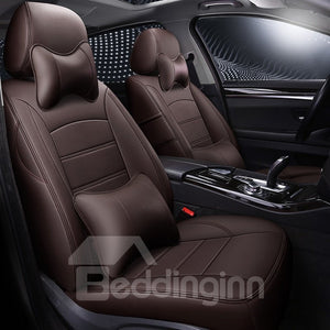 Simple Style Solid Color Design PU Leather Material 360¡ã Full Encirclement Compatible Airbag ONE CAR ONE VERSION Custom Fit Seat Covers