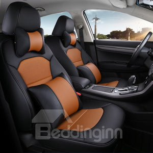 PU Leather Stripe Patterns Busines Style Custom Fit Car Seat Covers