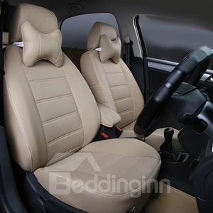 Classic And Concise Designed Pure Color PU Leatherette Material Custom Fit Car Seat Covers