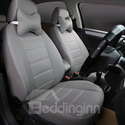 Classic And Concise Designed Pure Color PU Leatherette Material Custom Fit Car Seat Covers