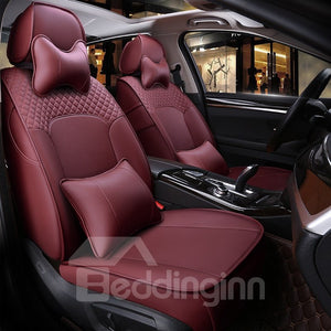 Luxury Plain Pattern Simple Style Real Cow Leather Custom Car Seat Cover