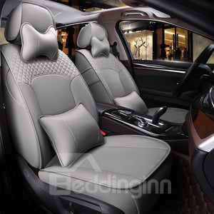 Luxury Plain Pattern Simple Style Real Cow Leather Custom Car Seat Cover