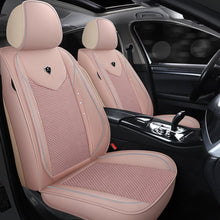 Load image into Gallery viewer, Front and Back Seat Covers 5 Pieces Waterproof Nappa Leather Auto Seat Protectors Full Set Universal Fit for Most 5 Seats Sedans SUV Pick-up Truck Black Pink
