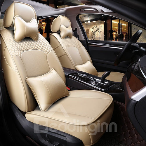 Luxury Plain Pattern Simple Style Real Cow Leather Custom Car Seat Cover