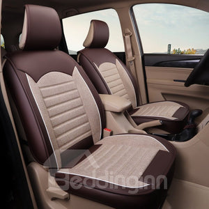 One Front Car Seat Cover Creative Style Geometric Pattern Ice Silk Universal Fit for Sedan Van Truck