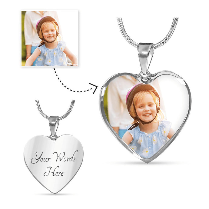 heart shaped custom necklace with picture